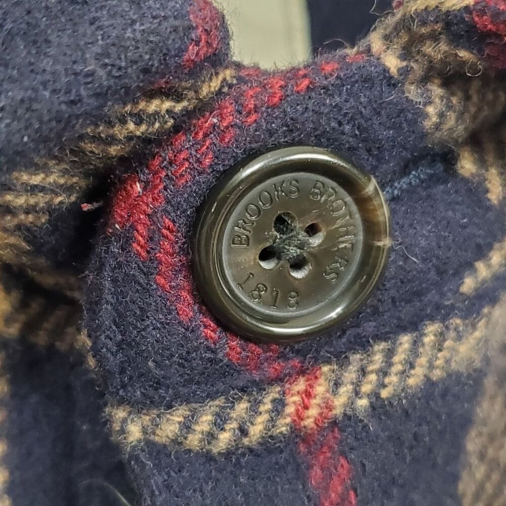 Brooks Brothers Mens M Jacket Plaid Wool Blend Short Coat Plaid Check Heritage - Picture 6 of 15